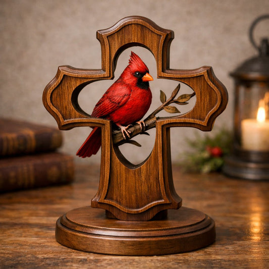 🔥Last Day 49% OFF - ❤️✝️Handcrafted Cardinal Cross Ornament